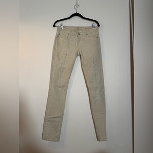 7 For All Mankind Beige Skinny Jeans